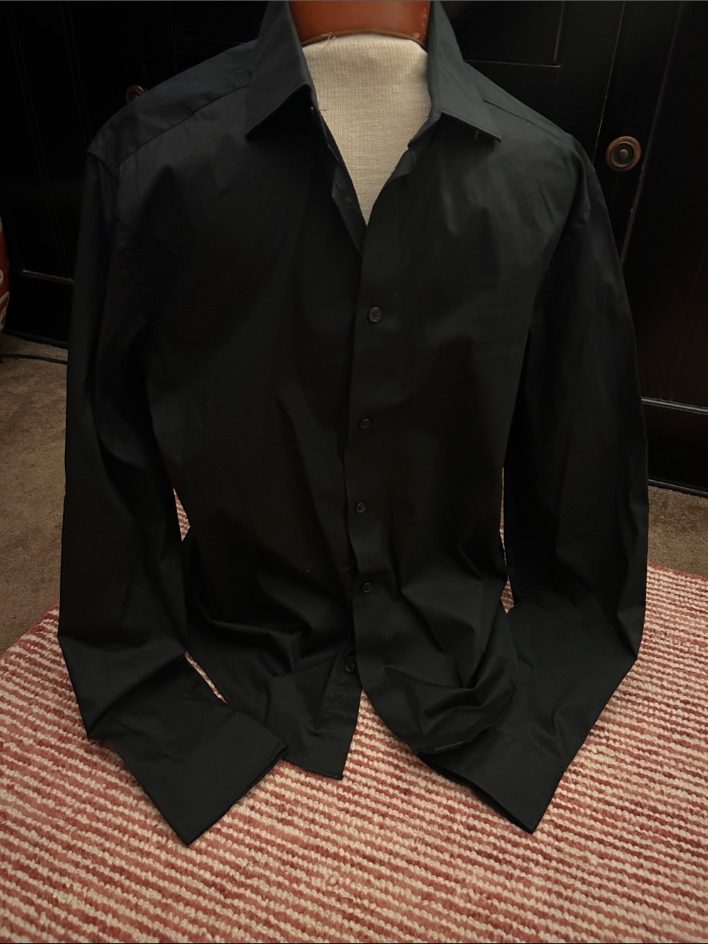 H&M Black Long-Sleeve Button-Up Shirt